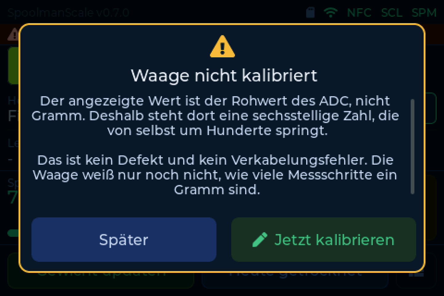 Das Diagnose-Popup