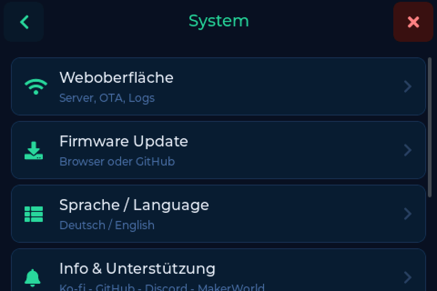 System-Einstellungen