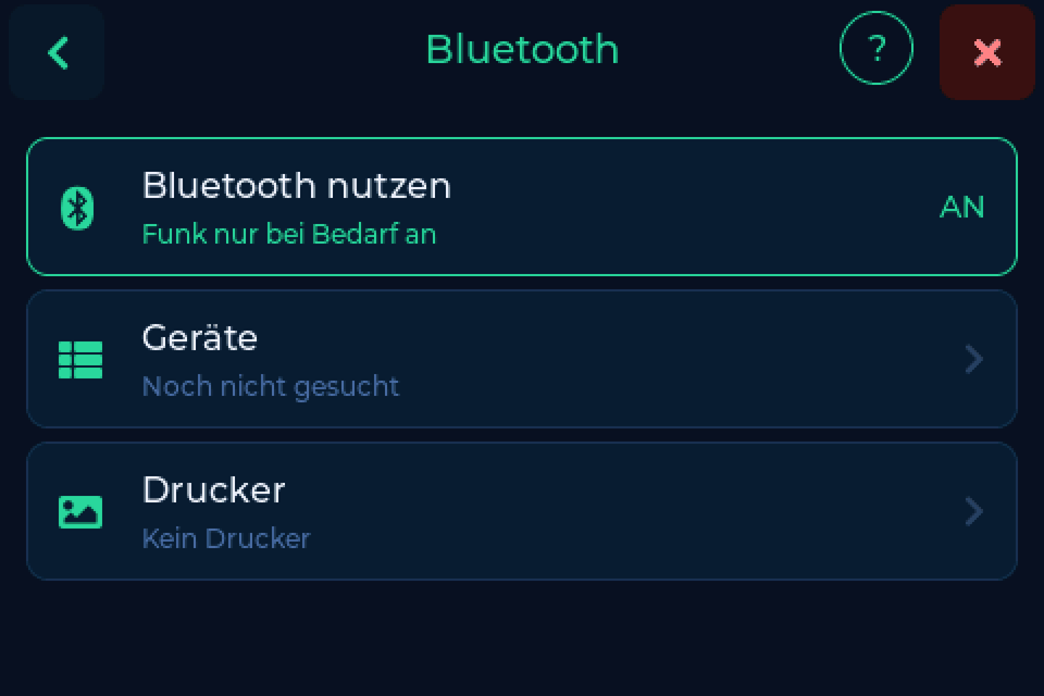 Bluetooth-Screen