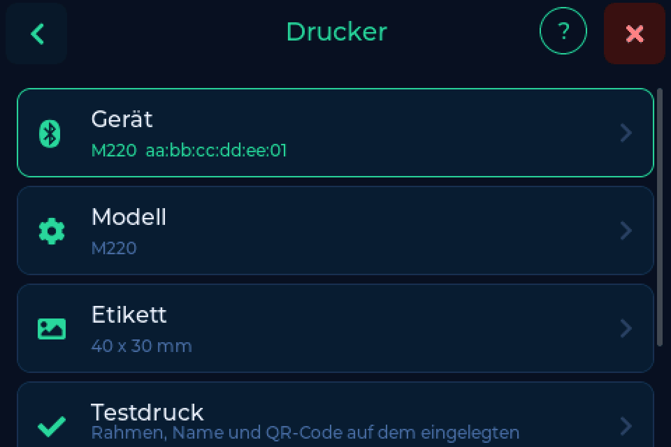Drucker-Screen