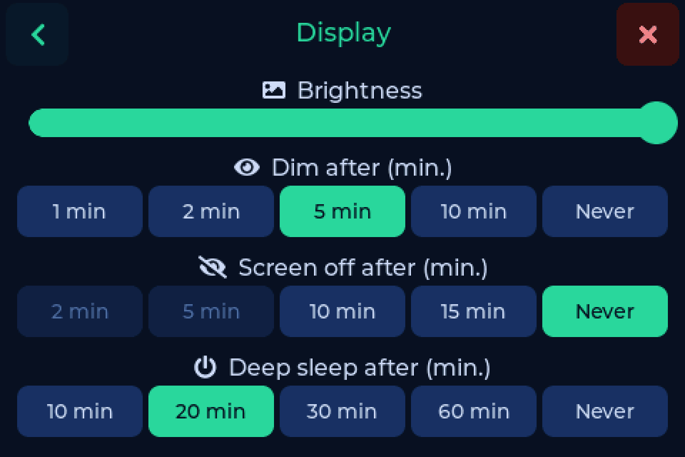 Display settings