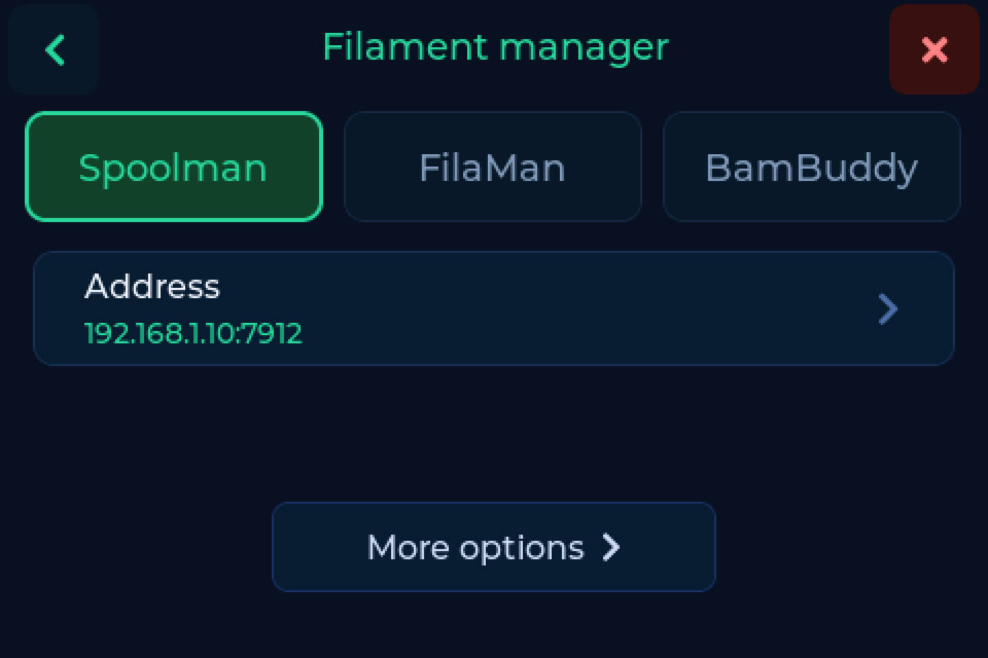 Picking a backend on the device