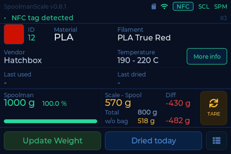 A spool from an NTAG with an OpenSpool record
