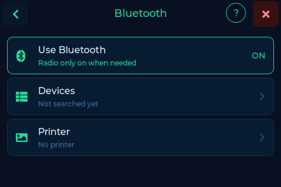 Bluetooth screen